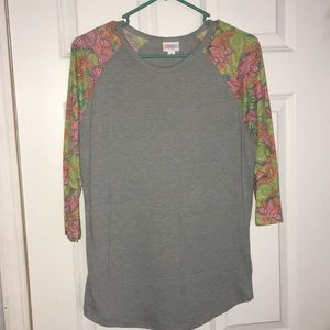 LuLaRoe Randy Size Medium Gray with Paisley Print